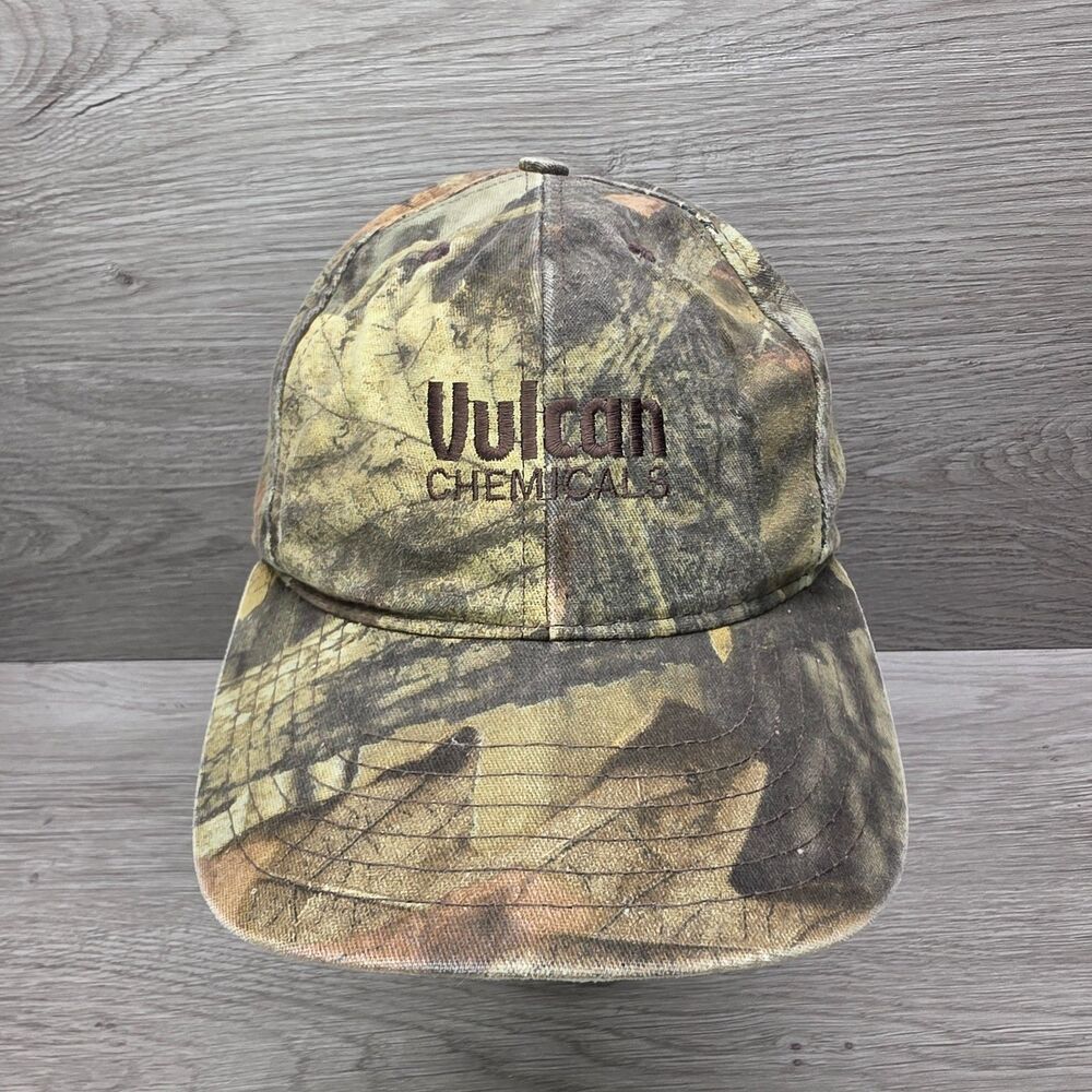 Vintage Vulcan Chemicals Camo Hat Made In USA Kaufmann Advantage Timber Snapback